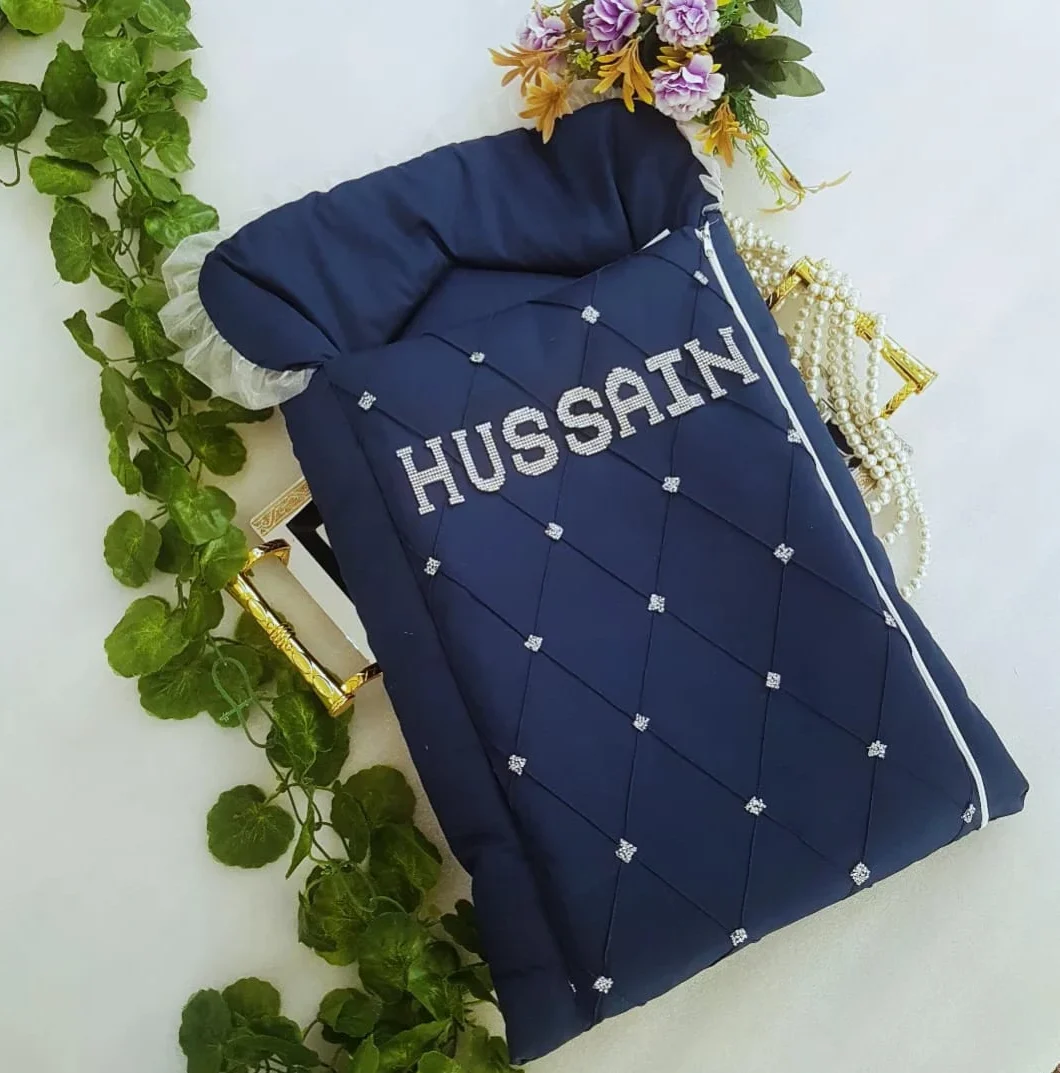 Luxury Baby Carry Nest with Customized Name Design in Navy Blue